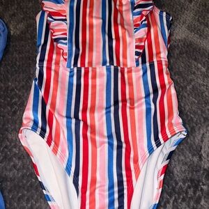 Cat & Jack Multicolor Striped Kids Swim One Piece
